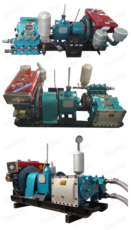 Diesel Engine Three Cylinder Pump Grout Piston Pump Mud Pumps With Pressure Gauge